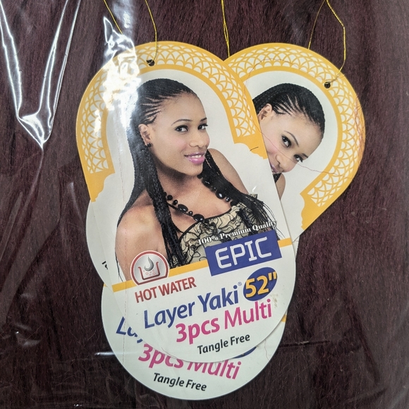 Yaki Synthetic Hair Extensions Easy Braid 3 Piece  Burgundy 52" - Picture 6 of 7